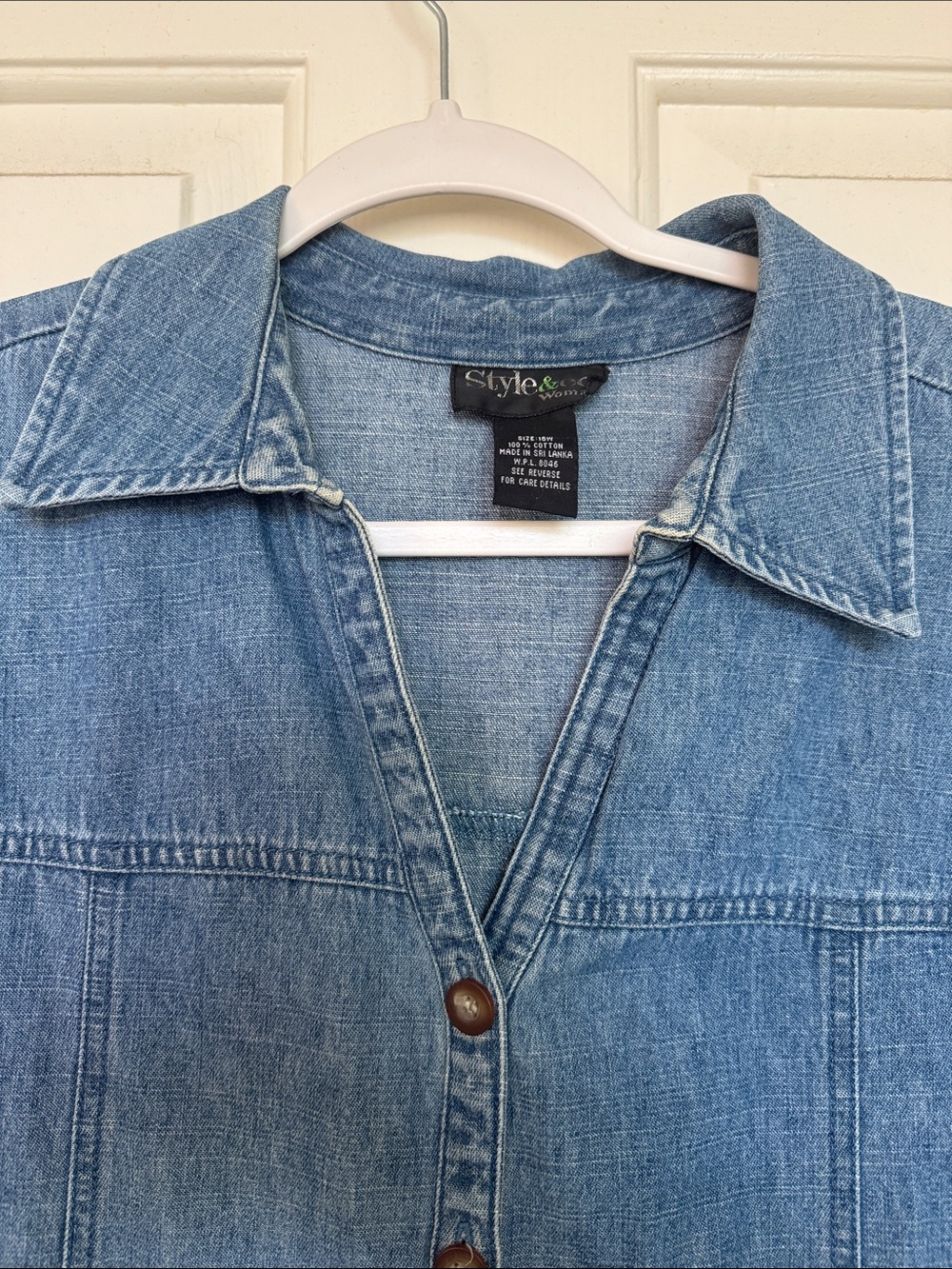 Style & Co. Light Blue Denim Button-Front dress